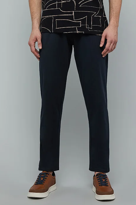 R&B Solid Trackpants with Drawstring Waist
