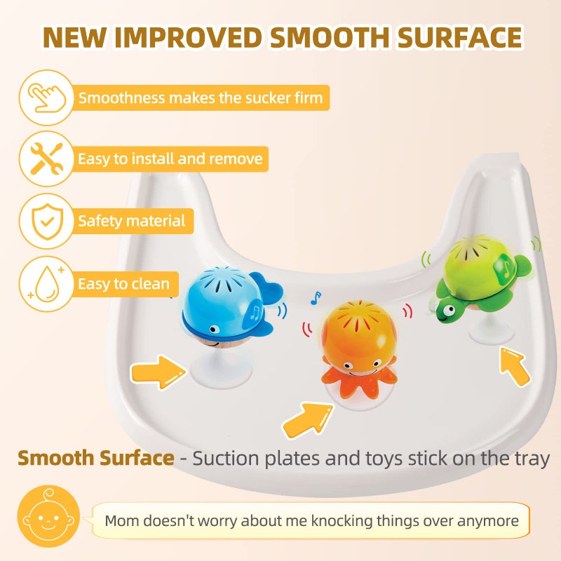 LuQiBabe Baby High Chair Tray Compatible with Stokke Tripp Trapp Chair (V2 and Beyond) with Smooth Surface and Strong Suction Power Made of Food-Safe Plastic (BPA BPS BPF Lead Phthalate Free) - White - Image 5