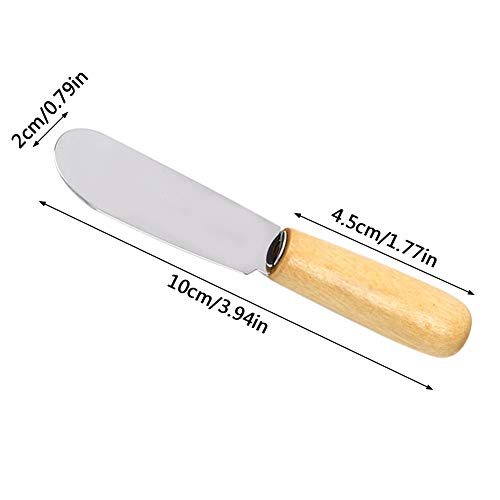 ACKLLR 5 Pack Stainless Steel Straight Edge Wide Butter Spreader with Wood Handle Deluxe Sandwich Cream Cheese Condiment Spreader Set Kitchen Tools, 4 Inches - Image 2