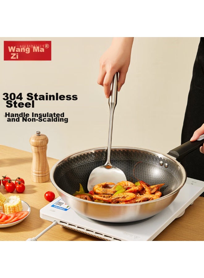 Wang Mazi Wangmazi Spatula, 304 Stainless Steel, Heat-resistant Long Handle, Food-grade Kitchen Utensil, Fish Frying And Stir-frying Spatula - Image 1