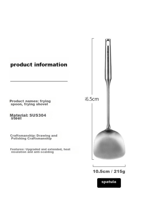 Wang Mazi Wangmazi Spatula, 304 Stainless Steel, Heat-resistant Long Handle, Food-grade Kitchen Utensil, Fish Frying And Stir-frying Spatula - Image 4
