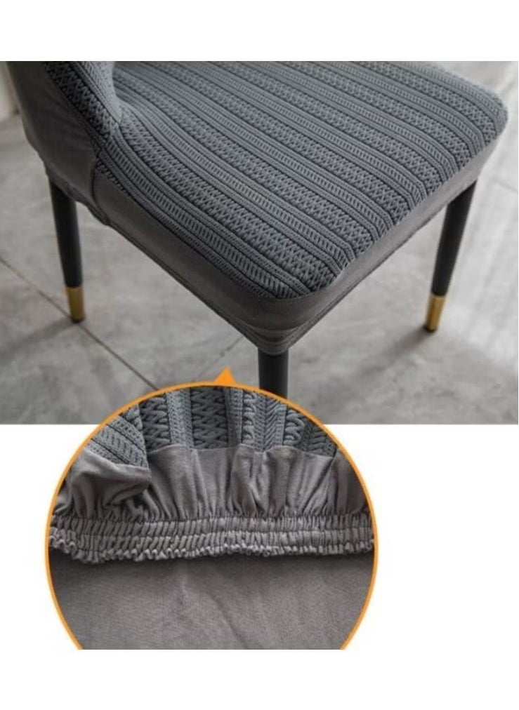 XiuWoo 6 Packs Super Fit Stretch Removable Washable Short Dining Chair Protector Cover Seat Slipcover for Hotel Dining Room Ceremony Banquet Wedding Party  - Image 4