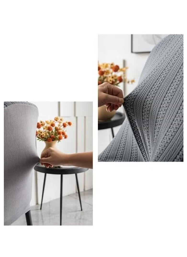 XiuWoo 6 Packs Super Fit Stretch Removable Washable Short Dining Chair Protector Cover Seat Slipcover for Hotel Dining Room Ceremony Banquet Wedding Party  - Image 5
