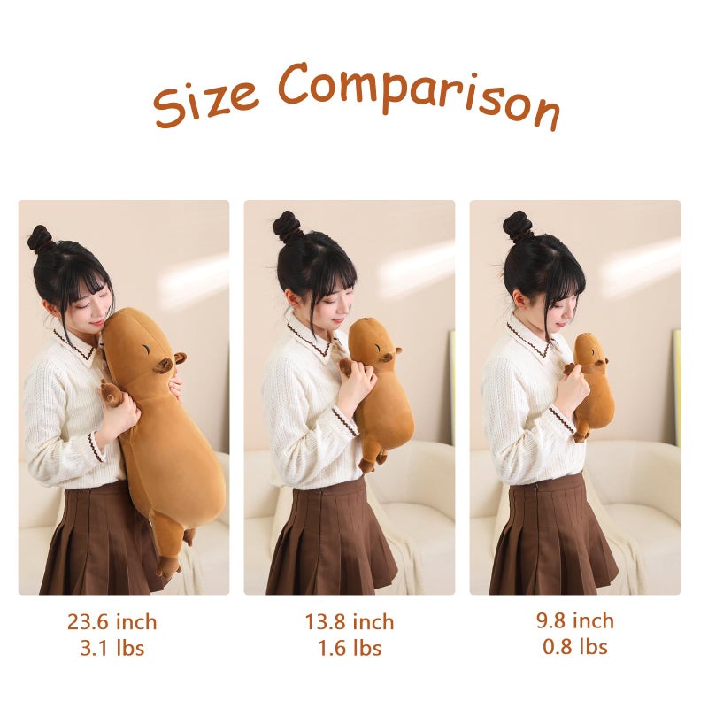 SQEQE Weighted Capybara Plush  Weighted Capybara Stuffed Animal for Anxiety  Cute Capybara Plushies Soft Capybara Pillow Toy Gift for Kids Adults 9.8 Inch  0.8 lbs - Image 5