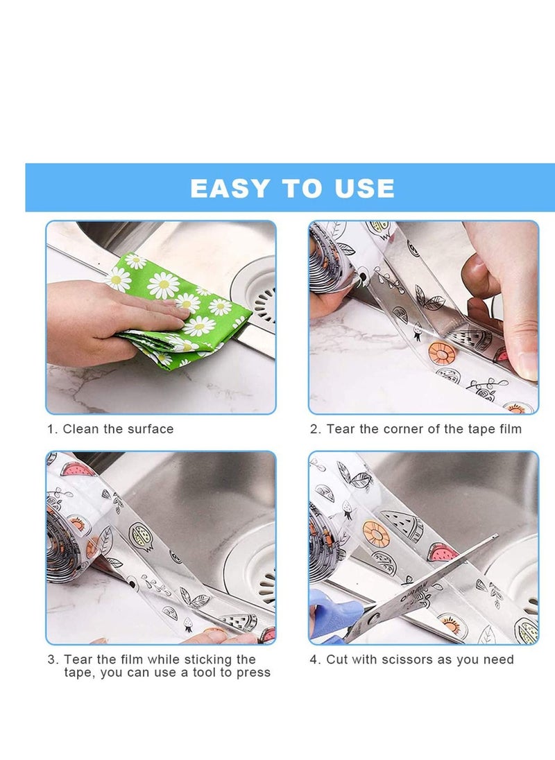 SYOSI Caulk Tape, Sealant Tape, Self Adhesive Caulk Strip Super Stick Sealing Tape Waterproof Sink Tape, Anti-Mildew Transparent Tape for Kitchen Bathtub Toilet and Wall Corner (3.2M)  - Image 4