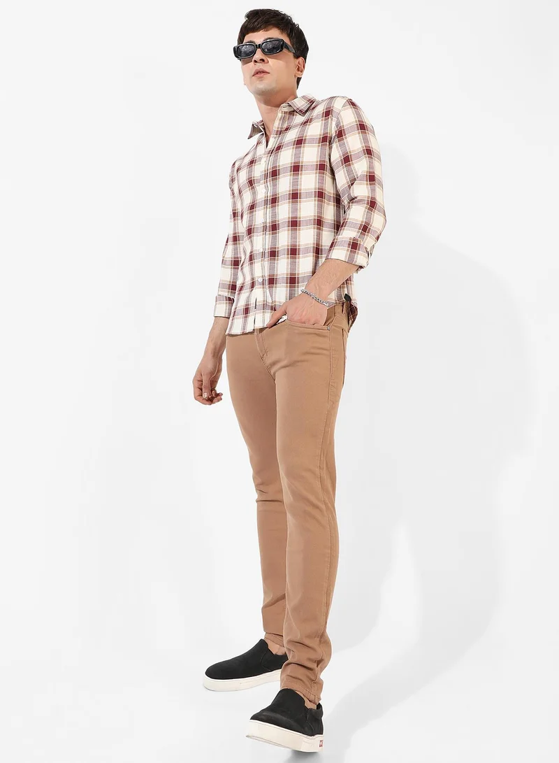 Campus Sutra Men's Multicolour Checkered Regular Fit Casual Shirt