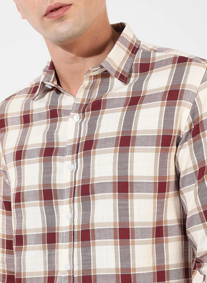 Campus Sutra Men's Multicolour Checkered Regular Fit Casual Shirt