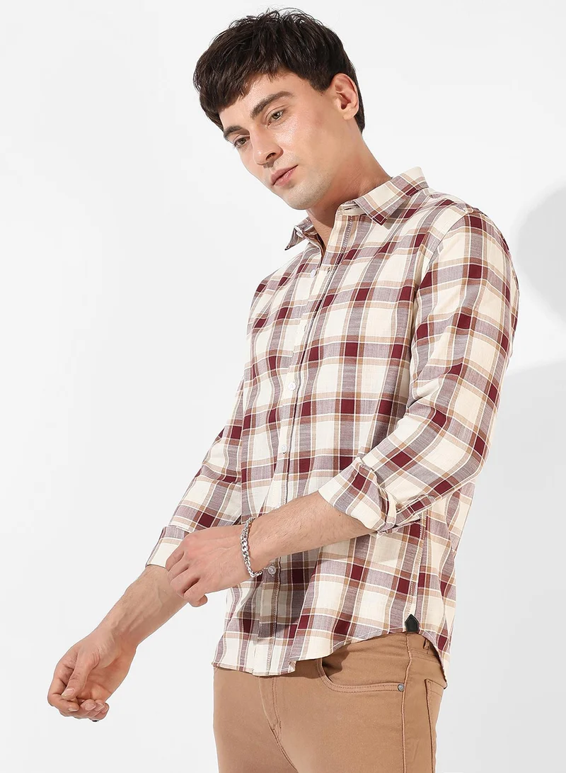 Campus Sutra Men's Multicolour Checkered Regular Fit Casual Shirt