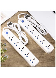 T I G O Universal Power Strips Extension Cord with 5 way Outlets with switch, Universal Plug Adapter, Charging Socket with 5 meter Extension Cord (White)  - Image 2