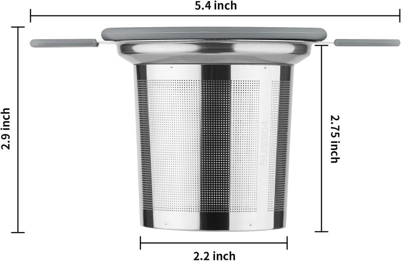 Ohtomber Tea Infuser Strainers, Stainless Steel Loose Leaf Tea Strainer Stepper with Heat Proof Double Handles, Extra Fine Mesh Ball Infusers, Diffuser Holder Filter for Mugs - Image 2