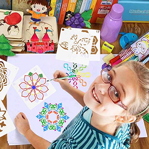 TTSAM 36 Pack Mandala Stencils (3.6x3.6 Inch) Mandala Dotting Painting Template Stencil Set for Painting Perfect for DIY Painting Art Projects Wood Wall Floor Fabric Furniture Tile Christmas Gift (Reusable) - Image 5