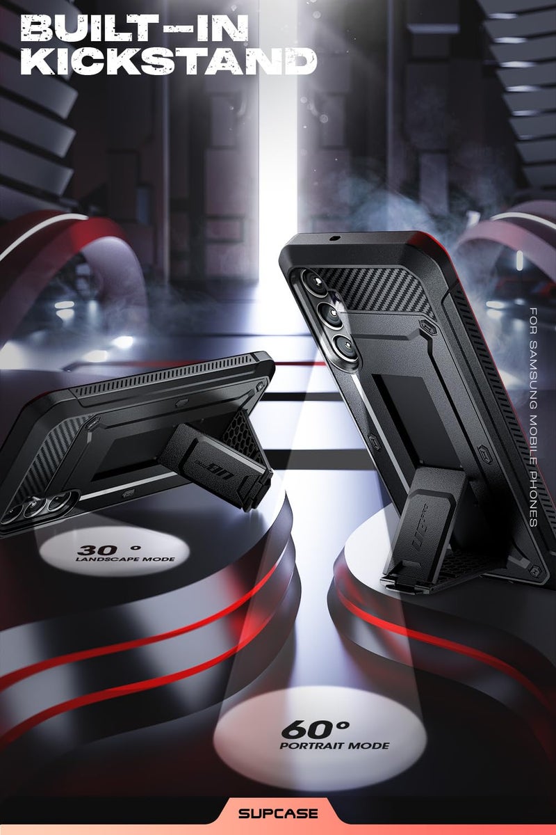 SUPCASE for Samsung Galaxy S24 FE Case with Stand & Belt-Clip, [Unicorn Beetle Pro] [Built-in Screen Protector] [Military-Grade Protection] Heavy Duty Rugged Phone Case for Galaxy S24 FE, Black - Image 4