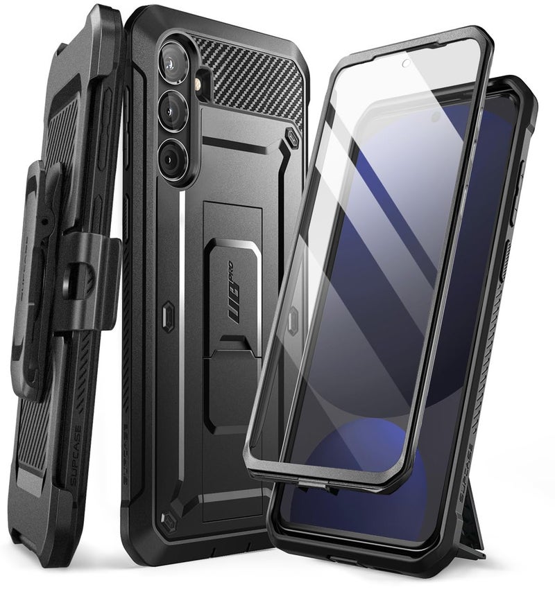 SUPCASE for Samsung Galaxy S24 FE Case with Stand & Belt-Clip, [Unicorn Beetle Pro] [Built-in Screen Protector] [Military-Grade Protection] Heavy Duty Rugged Phone Case for Galaxy S24 FE, Black - Image 1