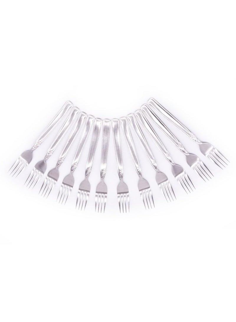 LTR Ncs-769Sdf Stainless Steel Dessert Fork Set 12-Pieces Silver Cake Forks Appetizer Fork  Pastry Forks Home  Wedding  Party  Caf   Restaurant Gift - Image 4