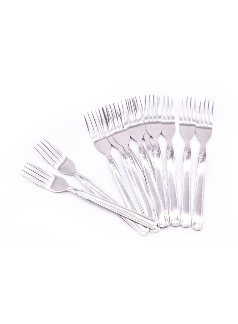 LTR Ncs-769Sdf Stainless Steel Dessert Fork Set 12-Pieces Silver Cake Forks Appetizer Fork  Pastry Forks Home  Wedding  Party  Caf   Restaurant Gift - Image 2