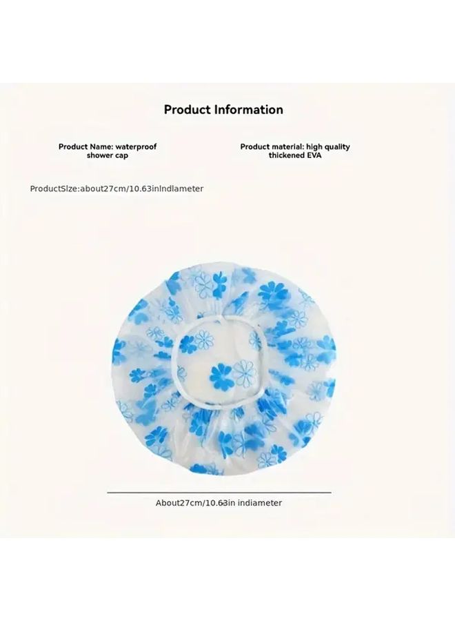 6PCS Adjustable Printed Shower Caps Individually Packed for Travel and Spa - Image 3
