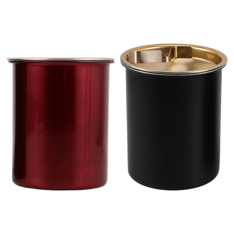 Stainless Steel Windproof Ashtrays With Lid 2 Pack Outdoor Indoor Desktop Use - Image 2