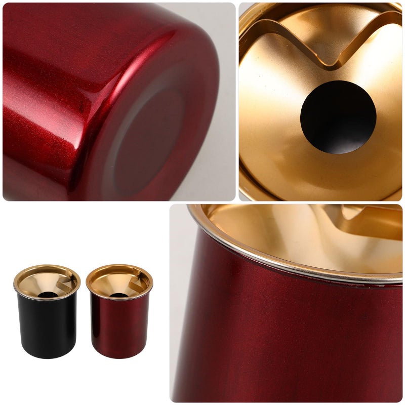 Stainless Steel Windproof Ashtrays With Lid 2 Pack Outdoor Indoor Desktop Use - Image 4