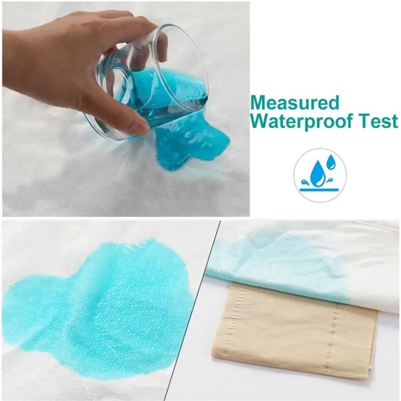 ADBENI HOME Luxurious Terry Cartridge Cotton Pillow Protector, Waterproof, Breathable and Soft, Makes Your Bedding Comfort and Elegance, 17x27 Inches, 1 Pair, Coffee - Image 5