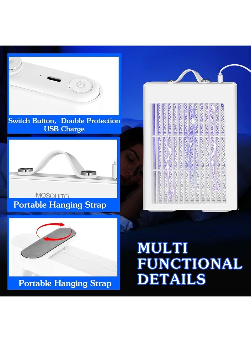 SOLARAE مصيدة حشرات كهربائية داخلية، مصيدة بعوضة كهربائية محمولة للمنزل، 3000 فولت قوية، مصباح مصيدة بعوضة يعمل بالطاقة USB للمنزل، المطبخ، غرفة النوم، المكتب - Image 2