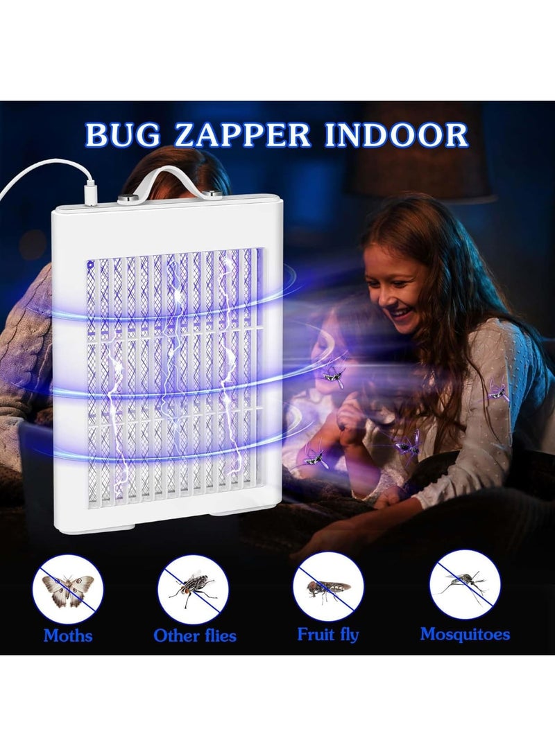 SOLARAE مصيدة حشرات كهربائية داخلية، مصيدة بعوضة كهربائية محمولة للمنزل، 3000 فولت قوية، مصباح مصيدة بعوضة يعمل بالطاقة USB للمنزل، المطبخ، غرفة النوم، المكتب - Image 4