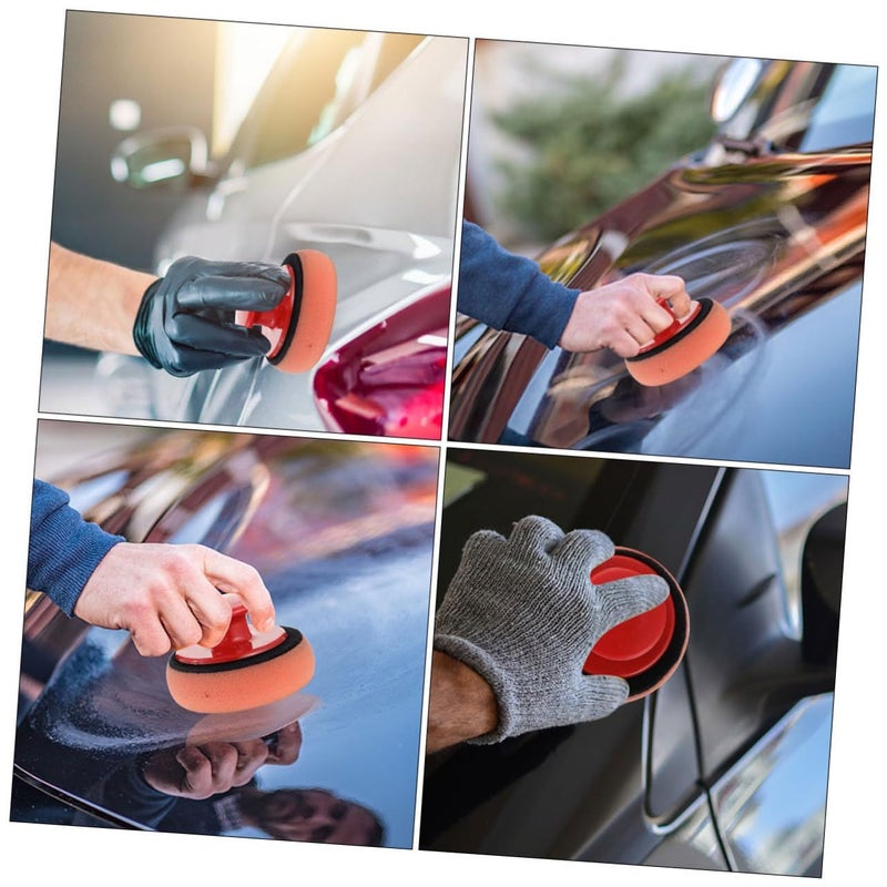 Zerodeko Foam Car Wax Sponge Handle Soft Polishing Pads Ergonomic Design Automotive Detailing Accessories - Image 5