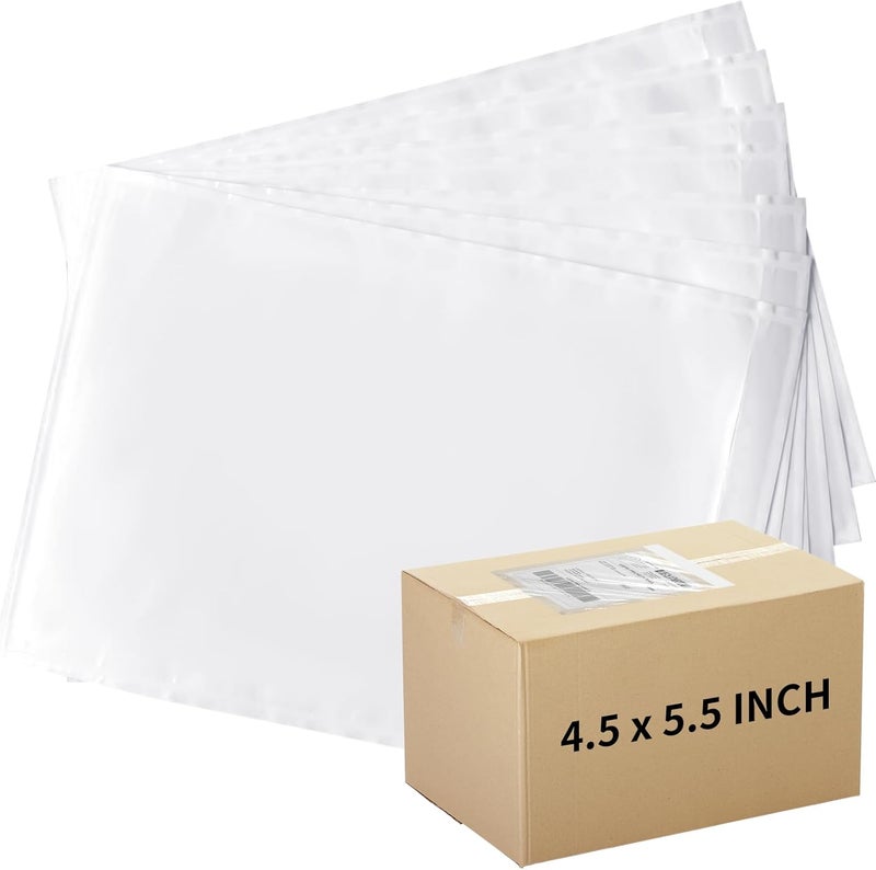 OausTect 4.5'' X 5.5'' Packing List Envelopes Clear Adhesive Top Loading Packing List Pouches Mailing Shipping Label Envelopes (1000 Packs) - Image 1