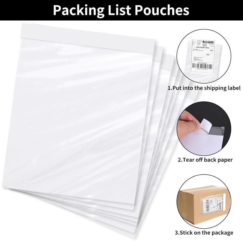 OausTect 4.5'' X 5.5'' Packing List Envelopes Clear Adhesive Top Loading Packing List Pouches Mailing Shipping Label Envelopes (1000 Packs) - Image 3