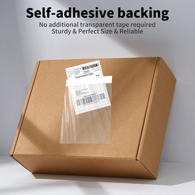 OausTect 4.5'' X 5.5'' Packing List Envelopes Clear Adhesive Top Loading Packing List Pouches Mailing Shipping Label Envelopes (1000 Packs) - Image 4