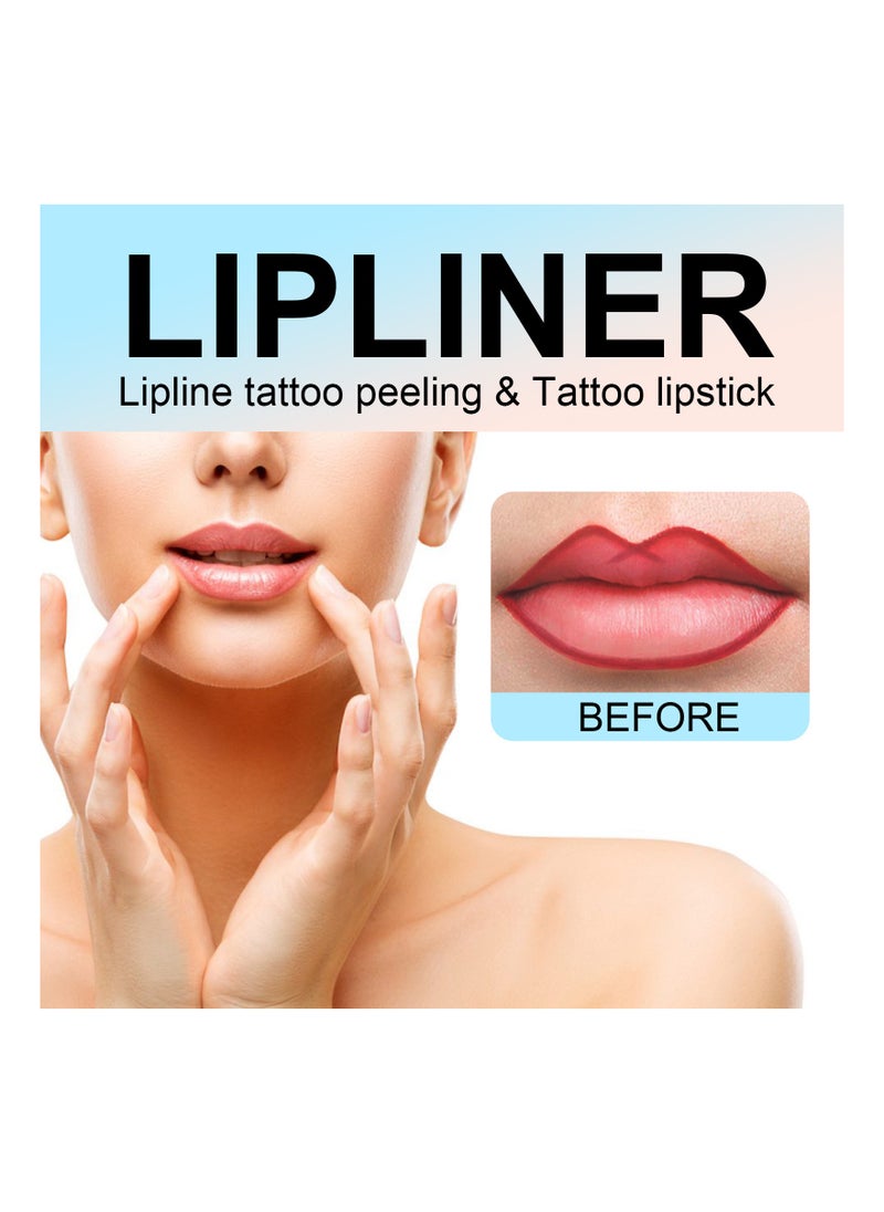 EELHOE - Peel Off Lip Liner Tattoo, Lip Stain Peel Off, Non-stick Cup Liquid Lip Liner Matte Finish Lip Makeup, Long Lasting Waterproof (Light Brown, 2Pcs) - Image 1