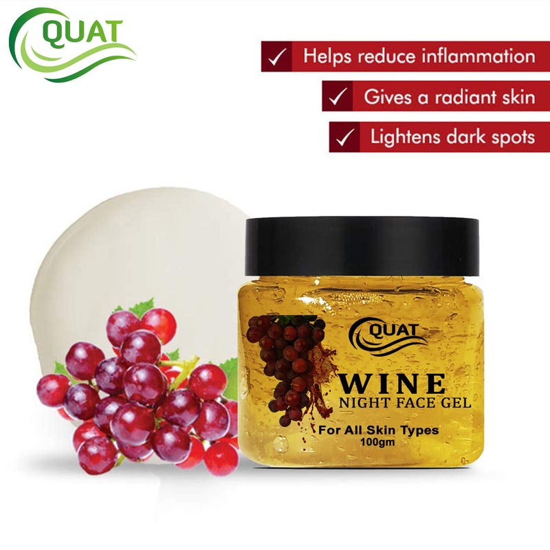 Quat Wine Night Face Gel for Glowing SkinOily SkinWomenMen 100gm - Image 3