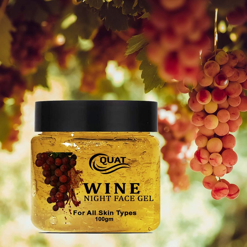 Quat Wine Night Face Gel for Glowing SkinOily SkinWomenMen 100gm - Image 4