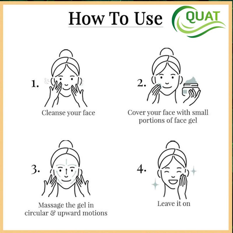 Quat Wine Night Face Gel for Glowing SkinOily SkinWomenMen 100gm - Image 5