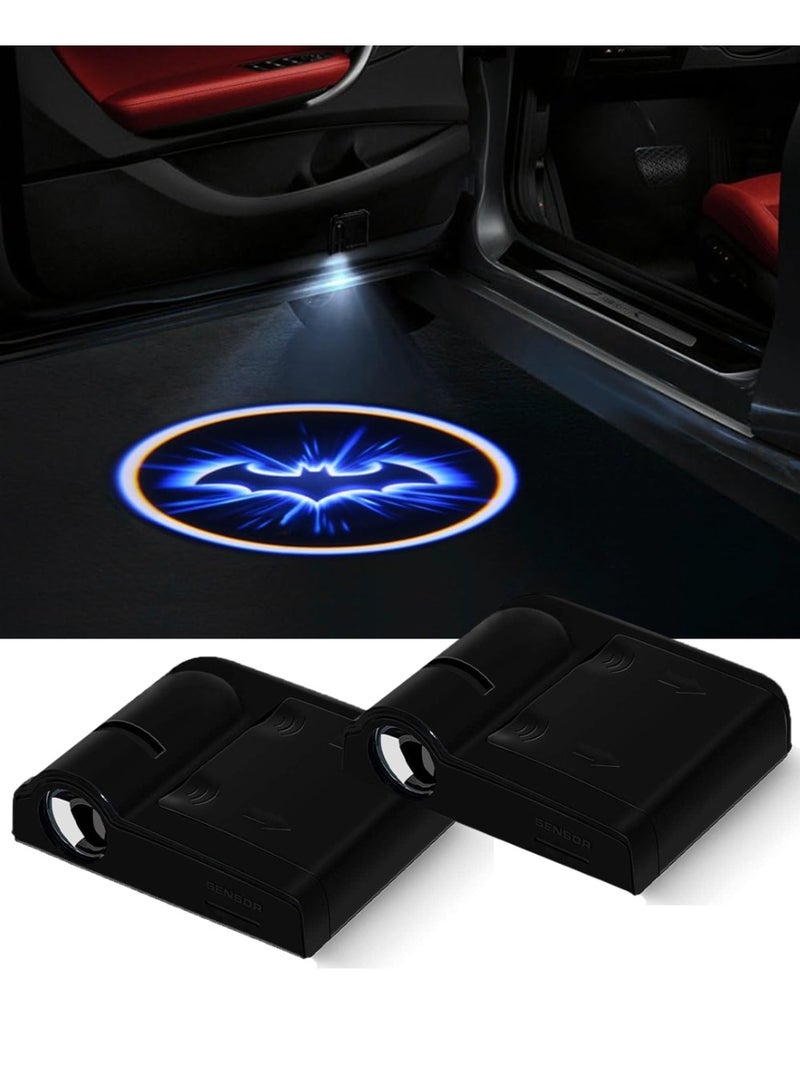 قطعتين من لمبة باب السيارة اللاسلكي - جهاز إسقاط الظل للباب - شعار باتمان - Image 1