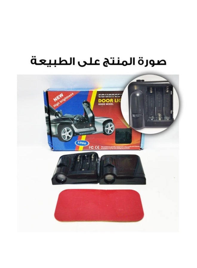 قطعتين من لمبة باب السيارة اللاسلكي - جهاز إسقاط الظل للباب - شعار باتمان - Image 2