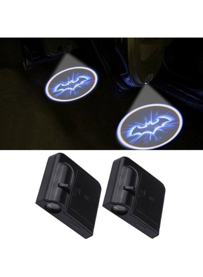 قطعتين من لمبة باب السيارة اللاسلكي - جهاز إسقاط الظل للباب - شعار باتمان - Image 4