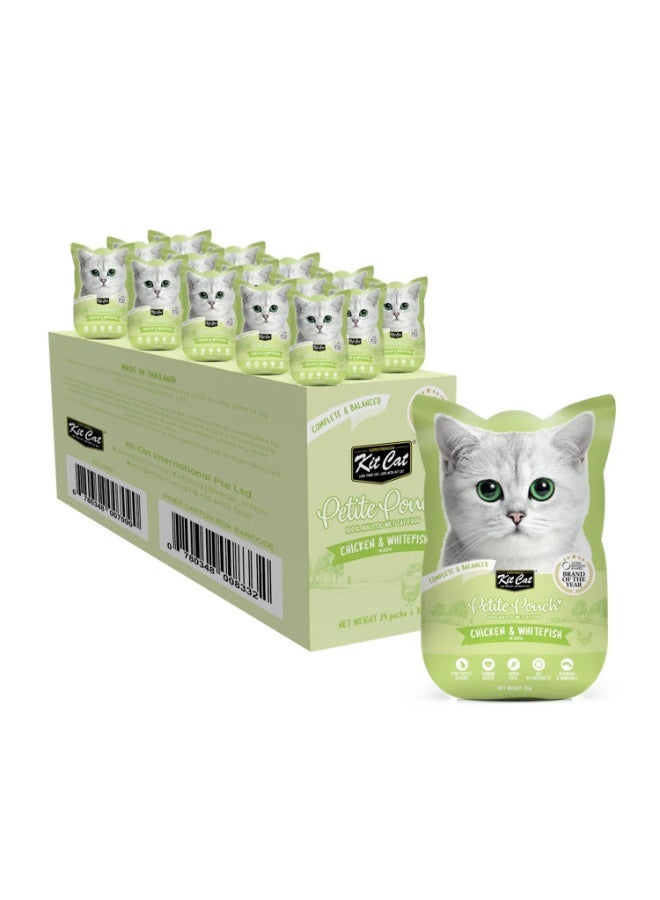 Kit Cat Petite Chicken & Whitefish Pouch 70g x 24 pcs - Image 1
