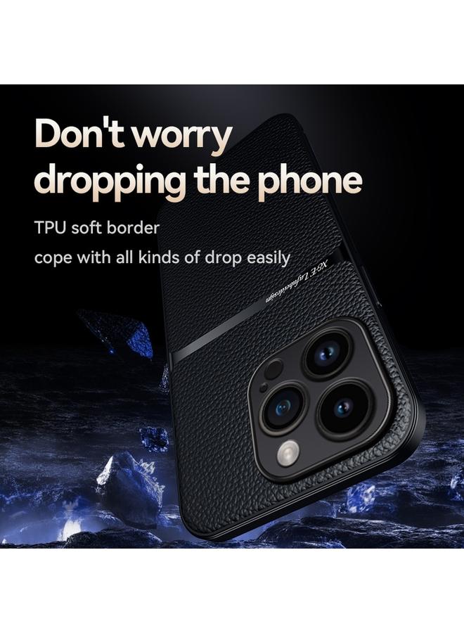 S-TOP Case For iPhone 16 Pro Max Litchi Leather Magnetic Full Coverage Shockproof Phone Case - Image 4