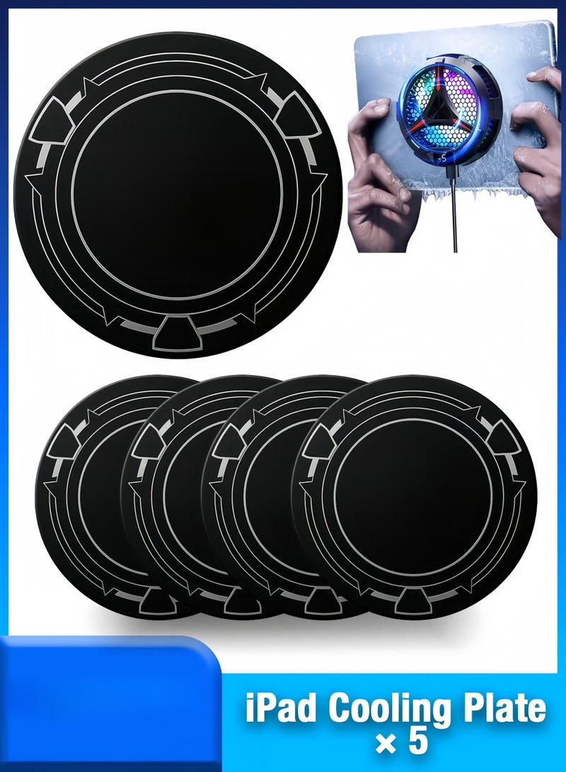 Magnetic Suction Plates for iPad Cooler, 5 Pcs 3.55 inch Round Thermal Conductive Steel Pads with Strong Adhesive, Compatible with iPad Magnetic Cooler and Steam Deck Fan Mounting - Image 1