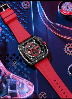 CURREN CURREN 8442M Men Quartz Sport Watch Silicone Strap Alloy Case Fashion Multifunction Wristwatch Abrastion Resistant glass 3ATM Luminous Display Chronograph Calendar Date Watches  - Image 3