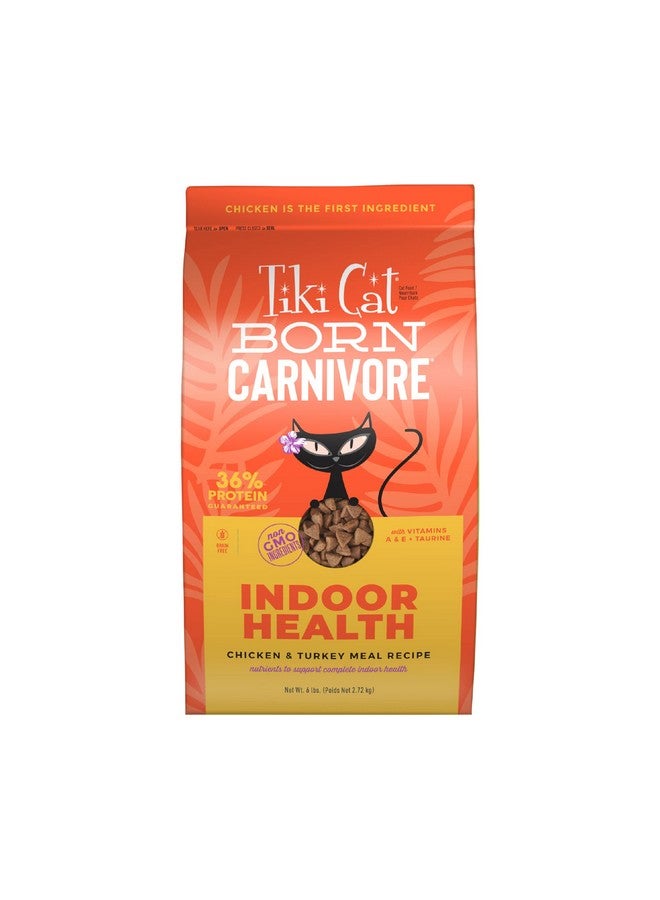 Tiki Cat Born Carnivore Indoor Health, Chicken & Turkey Meal, GrainFree Baked Kibble To Maximize Nutrients, Dry Cat Food, 6 Lbs. Bag - Image 1