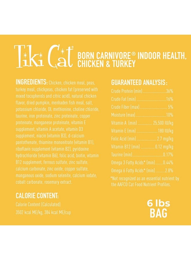 Tiki Cat Born Carnivore Indoor Health, Chicken & Turkey Meal, GrainFree Baked Kibble To Maximize Nutrients, Dry Cat Food, 6 Lbs. Bag - Image 4