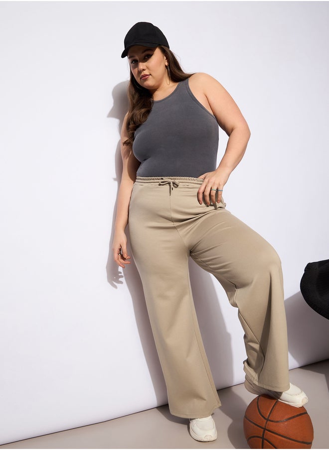 Plus Size Regular Fit Pants with Drawstring