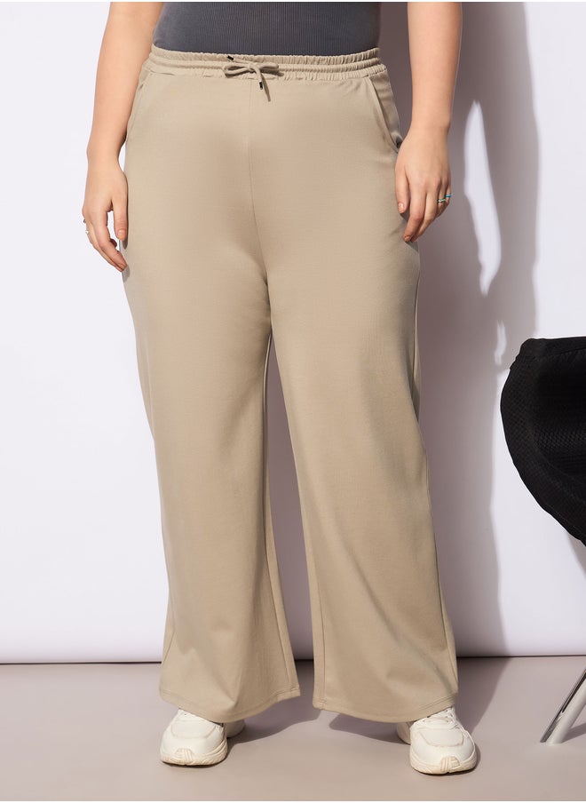 Plus Size Regular Fit Pants with Drawstring