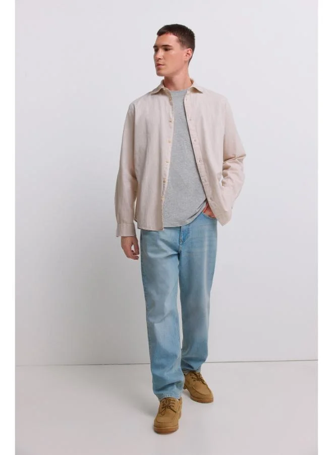 Linen-look shirt