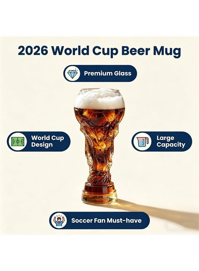 هومستر كأس العالم زجاج البيرة ، كأس زجاج شكل كرة القدم ، كوب إبداعي ، أدوات مشروبات شفافة كلاسيكية ، لجميع معجبي كرة القدم 450 مل - Image 3