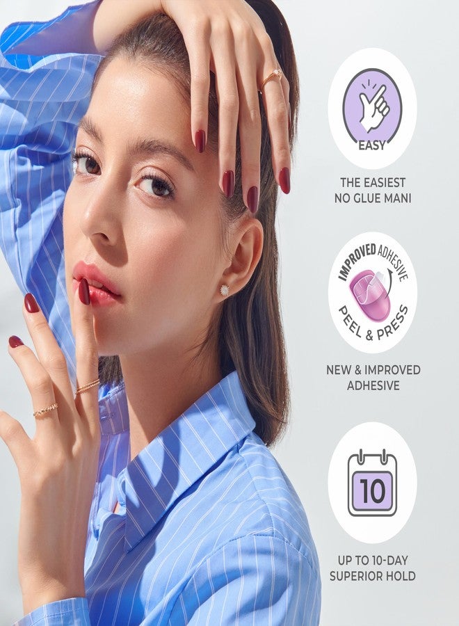 Impress KISS imPRESS No Glue Mani Press On Nails, , 'Frosting', White, Short Size, Squoval Shape, Includes 30 Nails, Prep Pad, Instructions Sheet, 1 Manicure Stick, 1 Mini File - Image 3