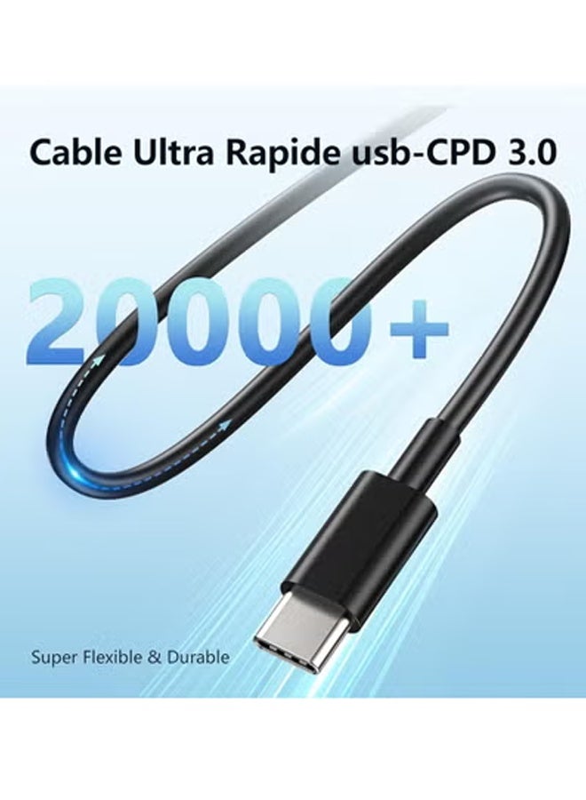 X-level 65W Fast Charging Wall Charger, 3-Ports Trio Adapter Charger Block, for Samsung Galaxy S24 Ultra/S24/S24+/S23 Ultra/S23/S23+/S22 Ultra/Note 10/20, 3.28ft USB C Cable Included - Image 5