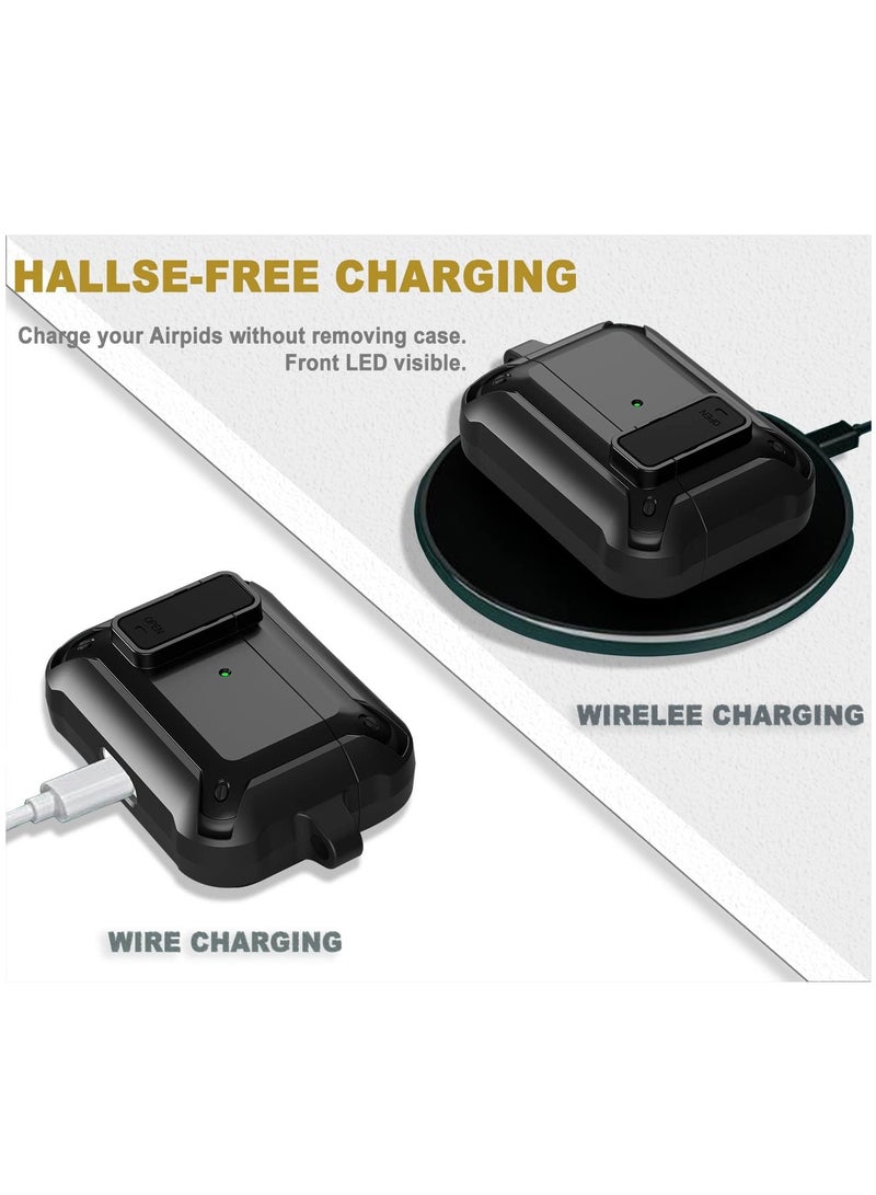 Upgraded [Secure Lock] Armor Airpod Pro Case, Fibuntun Shockproof AirPods Pro Cover Cool iPod Pro Case Designed for Apple Air Pod Wireless Pro Cases for Men Women - Image 4