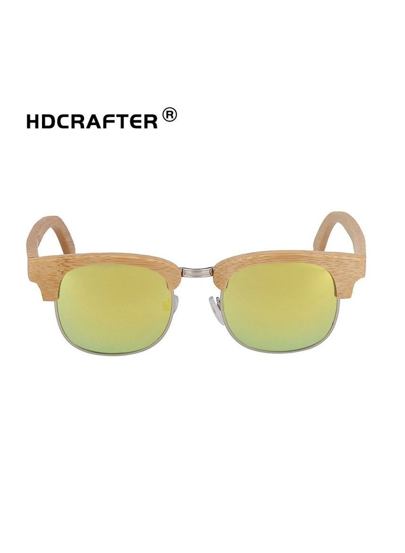 HDCRAFTER New Bamboo Wood Half Frame Polarized Sunglasses - Image 3
